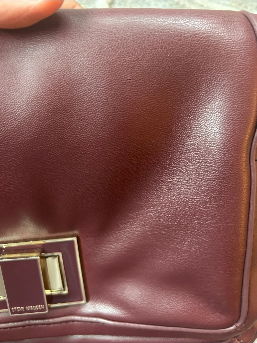 Steve Madden Burgundy Vegan Leather Crossbody/Shoulder Bag w 2 Removable Straps